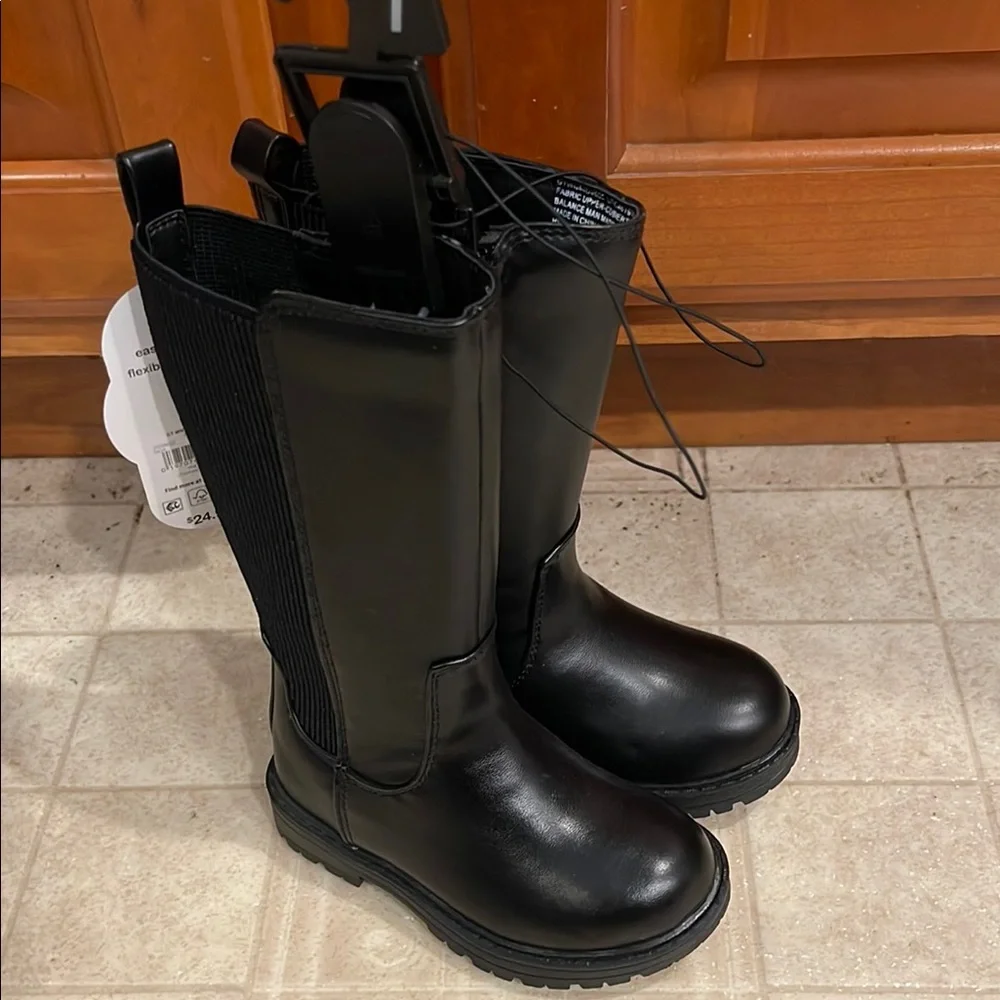 wonder nation Black Kids Tall Chelsea Boots